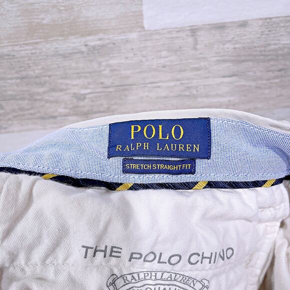 POLO Ralph Lauren Stretch Straight Fit Chino Pants Beige Flat Front Mens 30x32 - Picture 6 of 9